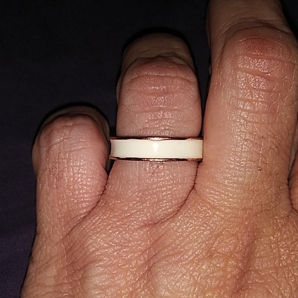White Ceramic Band Ring - Women Jewelry